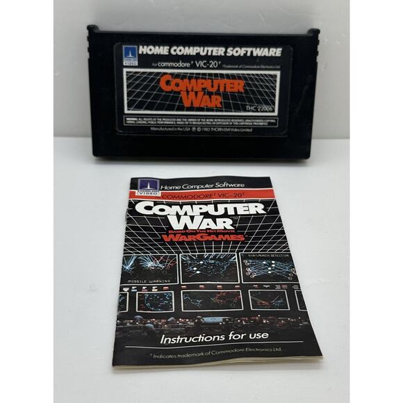 Computer War (War Games) Commodore VIC-20 Cartridge + Instructions